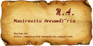 Masirevits Annamária névjegykártya